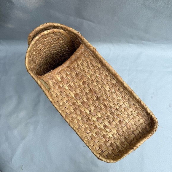 Raffia Straw Tote Bag Mexican Boho Bag Purse Beach Bag Tote w Leather Accent - Picture 4 of 6